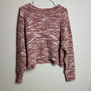 Altar'd State Marled Knit Sweater - Brown and White